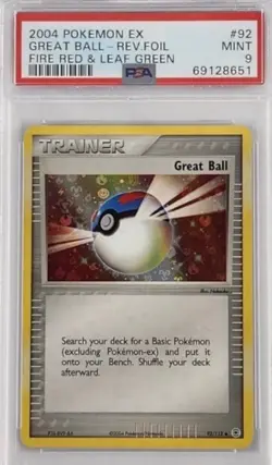 2004 Pokemon EX Great Ball Reverse Holo Foil Fire Red Leaf Green PSA 9 Mint - Image 1