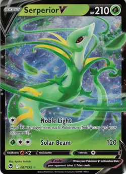 Serperior V 007/195 Ultra Rare Holo SWSH12: Silver Tempest NM Pokemon - Image 1