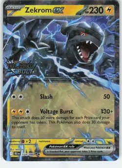 Zekrom ex 034/086 Stamped Promo Double Rare Holo SV: Black Bolt NM Pokemon - Image 1
