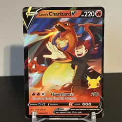 Pokemon TCG Lance’s Charizard V SWSH133 Black Star Promo Celebrations Near Mint - Image 1