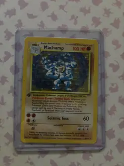 Machamp Base Set Holo 1st Edition 8/102 MP Pokemon TCG - Image 1
