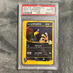 2001 POKEMON JPN VS 1ST ED #025 MORTY'S MURKROW-HOLO PSA 10 SWIRL - Image 1
