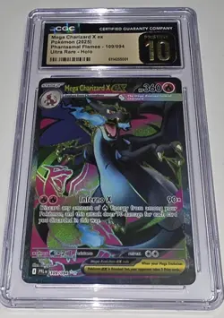 CGC Pristine 10 Mega Charizard X ex 109/094 Full Art Pokemon Phantasmal Flames - Image 1