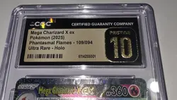 CGC Pristine 10 Mega Charizard X ex 109/094 Full Art Pokemon Phantasmal Flames - Image 4