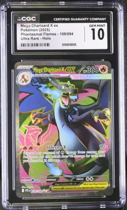 2025 Pokemon Mega Charizard X ex Phantasmal Flames 109/094 UR CGC GEM MINT 10 - Image 1
