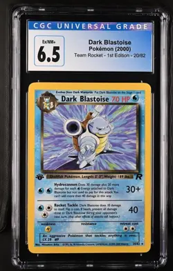 2000 POKEMON ROCKET 1ST ED #20 DARK BLASTOISE- CGC 6.5 - Image 1