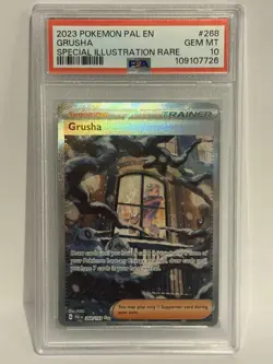 Pokemon TCG Grusha Holo Supporter Card Paldea Evolved, Card 268/193. PSA 10. - Image 1