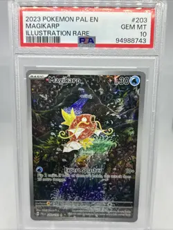 Pokemon TCG Magikarp Holo Card Paldea Evolved Illustration, Rare, PSA 10 203/193 - Image 1