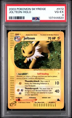 2003 POKEMON SKYRIDGE #H12 JOLTEON-HOLO PSA 4 - Image 1