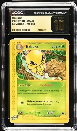 Pokemon Kakuna POP 2! 2003 Skyridge 70/144 CGC PRISTINE 10 - Image 1