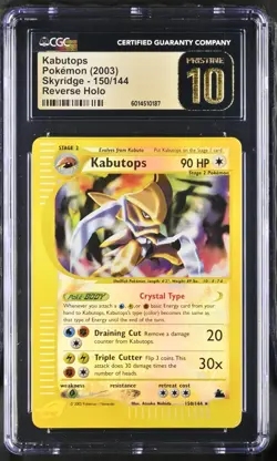 Pokemon 2003 Kabutops Skyridge 150/144 Reverse Holo CGC Pristine 10 POP 1!! - Image 1