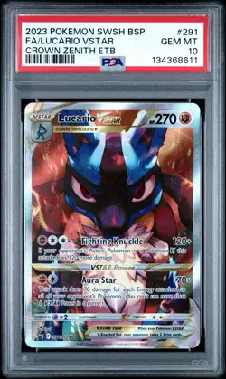Lucario VSTAR SWSH291 SWSH: Sword & Shield Promo Cards Holo Gem Mint PSA 10 - Image 1