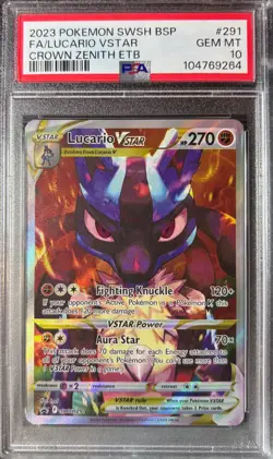 Lucario VSTAR SWSH291 SWSH: Sword & Shield Promo Cards Holo PSA 10 - Image 1