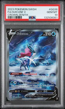 2023 POKEMON SWORD & SHIELD CROWN ZENITH #GG38 FULL ART/SUICUNE V PSA 10 - Image 1