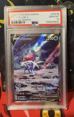 2023 POKEMON SWORD & SHIELD CROWN ZENITH #GG38 FULL ART/SUICUNE V PSA 10 - Image 1