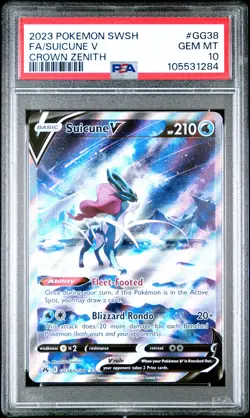2023 POKEMON SWORD & SHIELD CROWN ZENITH #GG38 FULL ART/SUICUNE V PSA 10 - Image 1