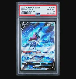 2023 POKEMON SWORD & SHIELD CROWN ZENITH #GG38 FULL ART/SUICUNE V PSA 10 - Image 1