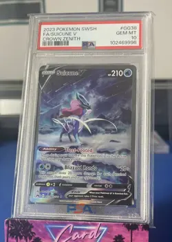 2023 POKEMON SWORD & SHIELD CROWN ZENITH #GG38 FULL ART/SUICUNE V PSA 10 - Image 1