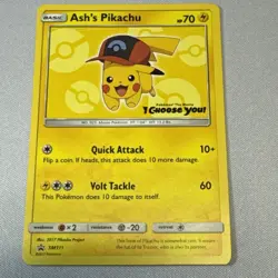 Ash's Pikachu SM111 Pokemon TCG Special Promo Trading Card Mint Condition - Image 2