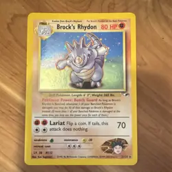 Pokemon Brock's Rhydon Holo Rare 21/132 Gym Heroes 2000 Vintage English Card - Image 1