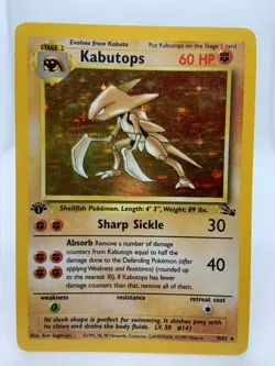 Kabutops 9/62 1st Edition Holo Rare Fossil Pokemon TCG Card - Image 1