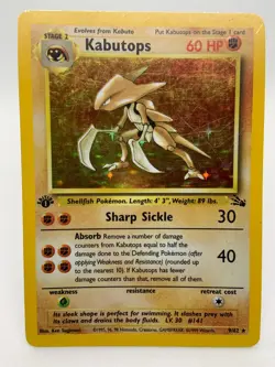 Kabutops 9/62 1st Edition Holo Rare Fossil Pokemon TCG Card - Image 2