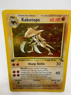 Kabutops 9/62 1st Edition Holo Rare Fossil Pokemon TCG Card - Image 4