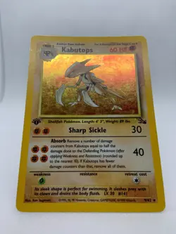 Kabutops 9/62 1st Edition Holo Rare Fossil Pokemon TCG Card - Image 5