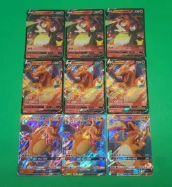 Pokemon TCG Charizard Mixed Lot, GX's, V's9 Cards Lot NM-MINT Gradable Nice! - Image 1