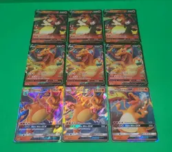 Pokemon TCG Charizard Mixed Lot, GX's, V's9 Cards Lot NM-MINT Gradable Nice! - Image 3