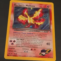 Pokemon TCG Rockets Moltres Holo Rare Card 12/132 Gym Heroes - Image 1