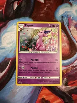 Pokemon TCG Espeon SWSH174 Sword & Shield Black Star Promo Card Cosmos Holo NM - Image 1