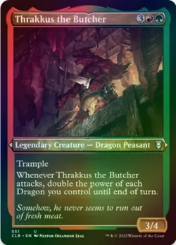 1 x Thrakkus the Butcher - Foil Etched - CLB - LP - MTG - Image 1