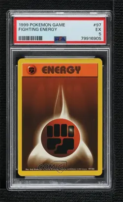 Fighting Energy Pokemon Base Set PSA 5 1999 - Image 1