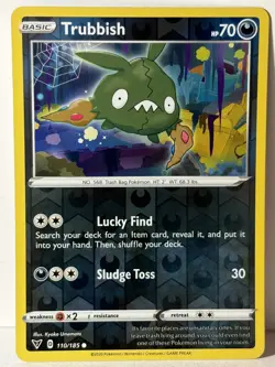 Trubbish Reverse Holo 110/185 SWSH04: Vivid Voltage NM Pokemon Fast Ship - Image 1