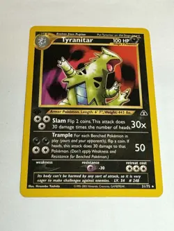 Pokemon Neo Discovery Tyranitar Non-Holo 1st Edition Rare - Image 1