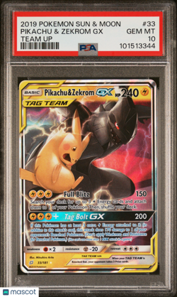 Pikachu Zekrom GX Tag Team 2019 Pokemon Sun Moon 33/181 PSA 10 GEM - Image 1