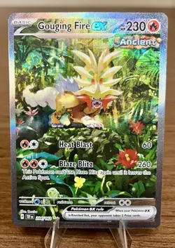 Pokemon TCG Gouging Fire Ex 204/162 Temporal Forces Full Art SIR Holo NM - Image 1
