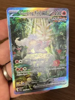 Pokemon TCG Gouging Fire Ex 204/162 Temporal Forces Full Art SIR Holo NM - Image 2
