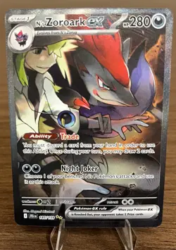 Pokemon TCG N’s Zoroark Ex 185/159 Journey Together Full Art SIR Holo NM/Mint - Image 1