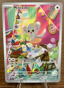 Pokemon TCG Minccino 182/162 Temporal Forces Full Art IR Holo NM - Image 1