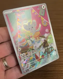 Pokemon TCG Minccino 182/162 Temporal Forces Full Art IR Holo NM - Image 2