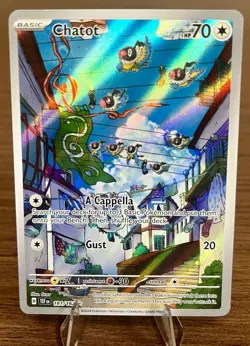 Pokemon TCG Chatot 181/162 Temporal Forces Full Art IR Holo NM - Image 1