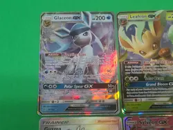 Pokemon NM-M Alternate Full Art GX's Lot Of 4 Sylveon, Leafeon, Glaceon, Guzma - Image 3