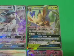Pokemon NM-M Alternate Full Art GX's Lot Of 4 Sylveon, Leafeon, Glaceon, Guzma - Image 4