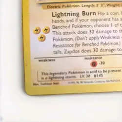 Pokemon Zapdos Black Star Promo #23 WOTC VINTAGE Rare - Image 4