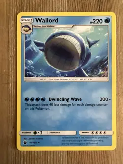 Pokemon TCG Wailord Sun & Moon: Celestial Storm 40/168 Regular Rare NM - Image 1