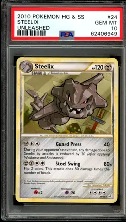 PSA 10 Gem Mint Steelix 24/95 2010 Pokemon HGSS Unleashed Rare Pop 3! - Image 1