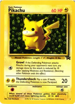 Pokemon TCG Pikachu Wizards Black Star Promos 1 Regular Promo LP - Image 1