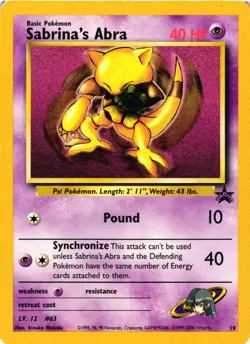 Pokemon TCG Sabrina's Abra 19 Pokemon Wizards Black Star Promo HP - Image 1